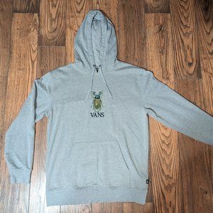 Vans Hoodie Scarab Print Logo Heather Gray OFF THE WALL EXTRA LARGE XL